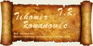 Tihomir Romanović vizit kartica